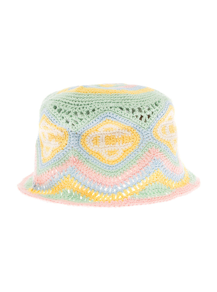 Casablanca Womans Multicolor Cotton Crochet Hat And Gloves