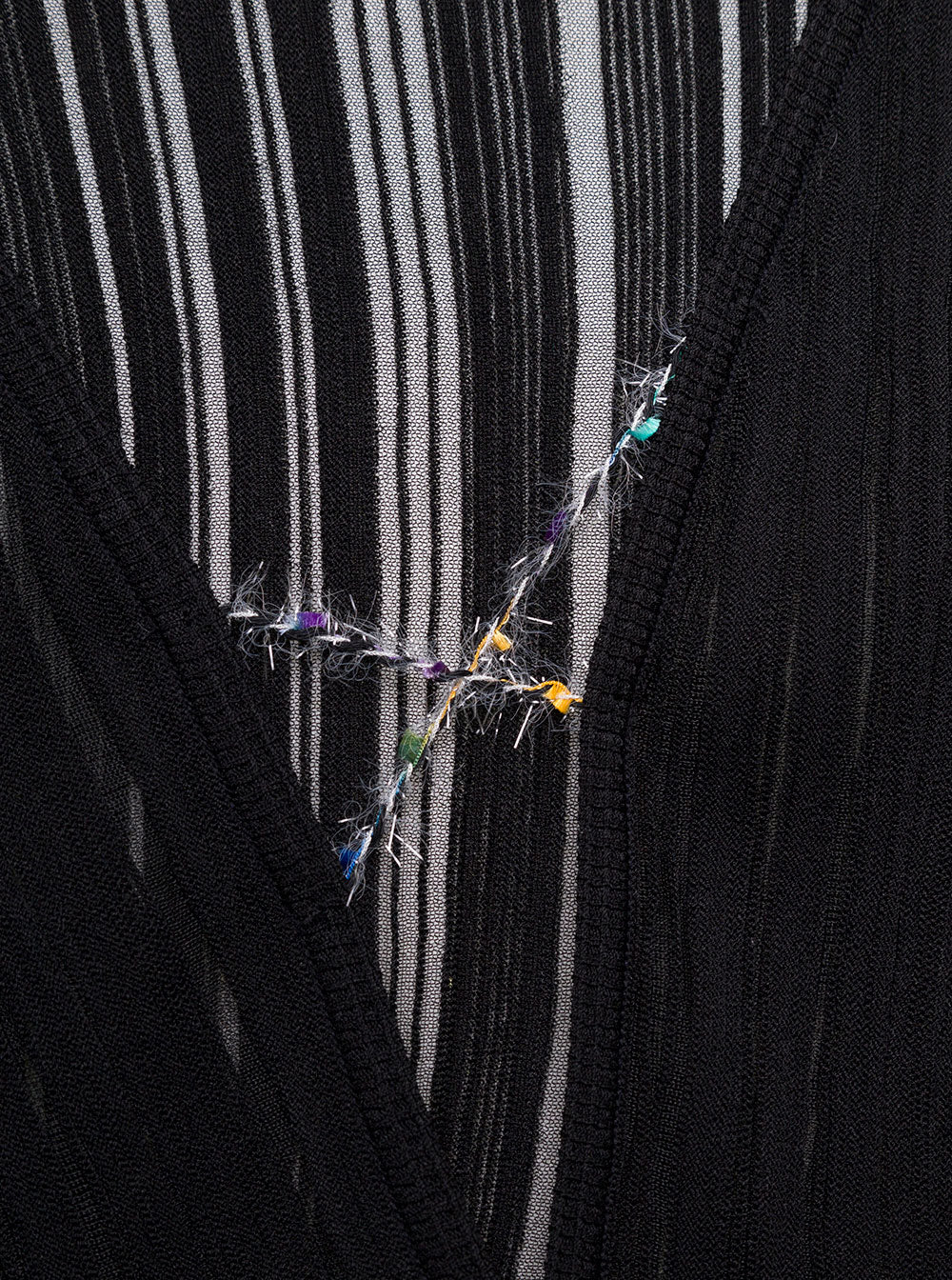 Andersson Bell Womans Alena Striped Cropped Cardigan Black Polyester Rayon Nylon Jersey