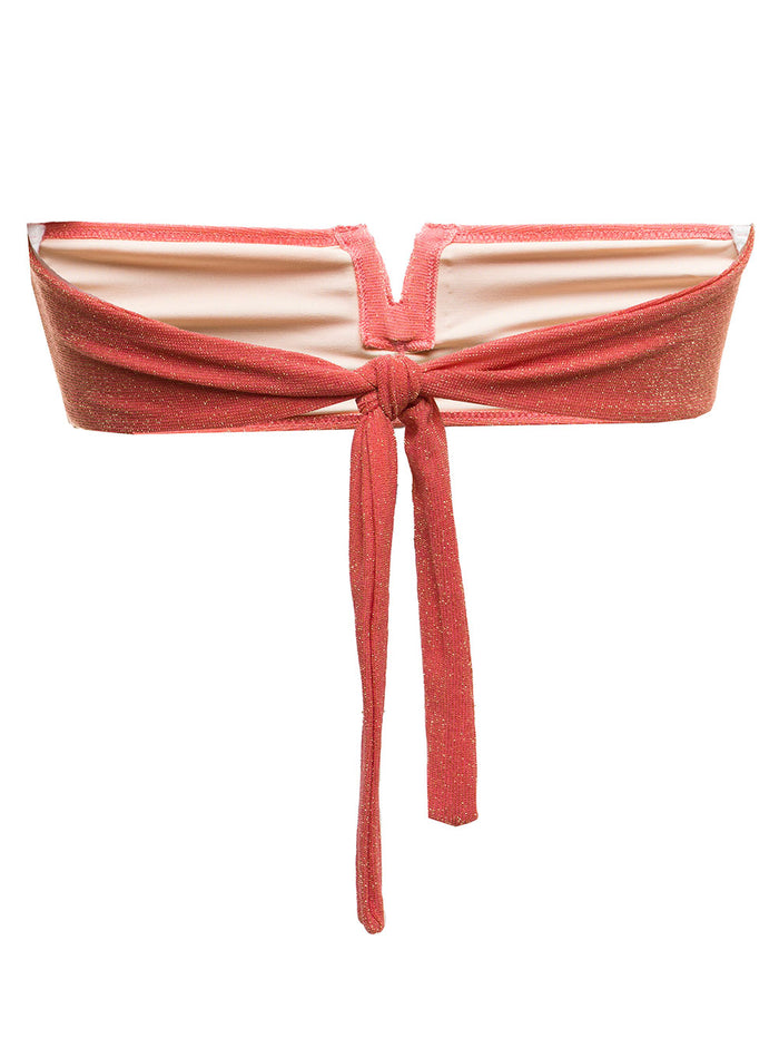 Momonì Womans Orange Lurex Bikini Top Beachwear