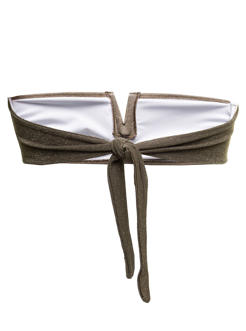 Momonì Womans Green Lurex Bikini Top Beachwear