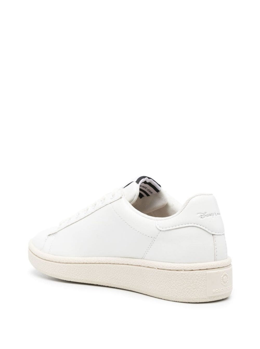 Moa White Leather Sneakers With Disney Print Calf