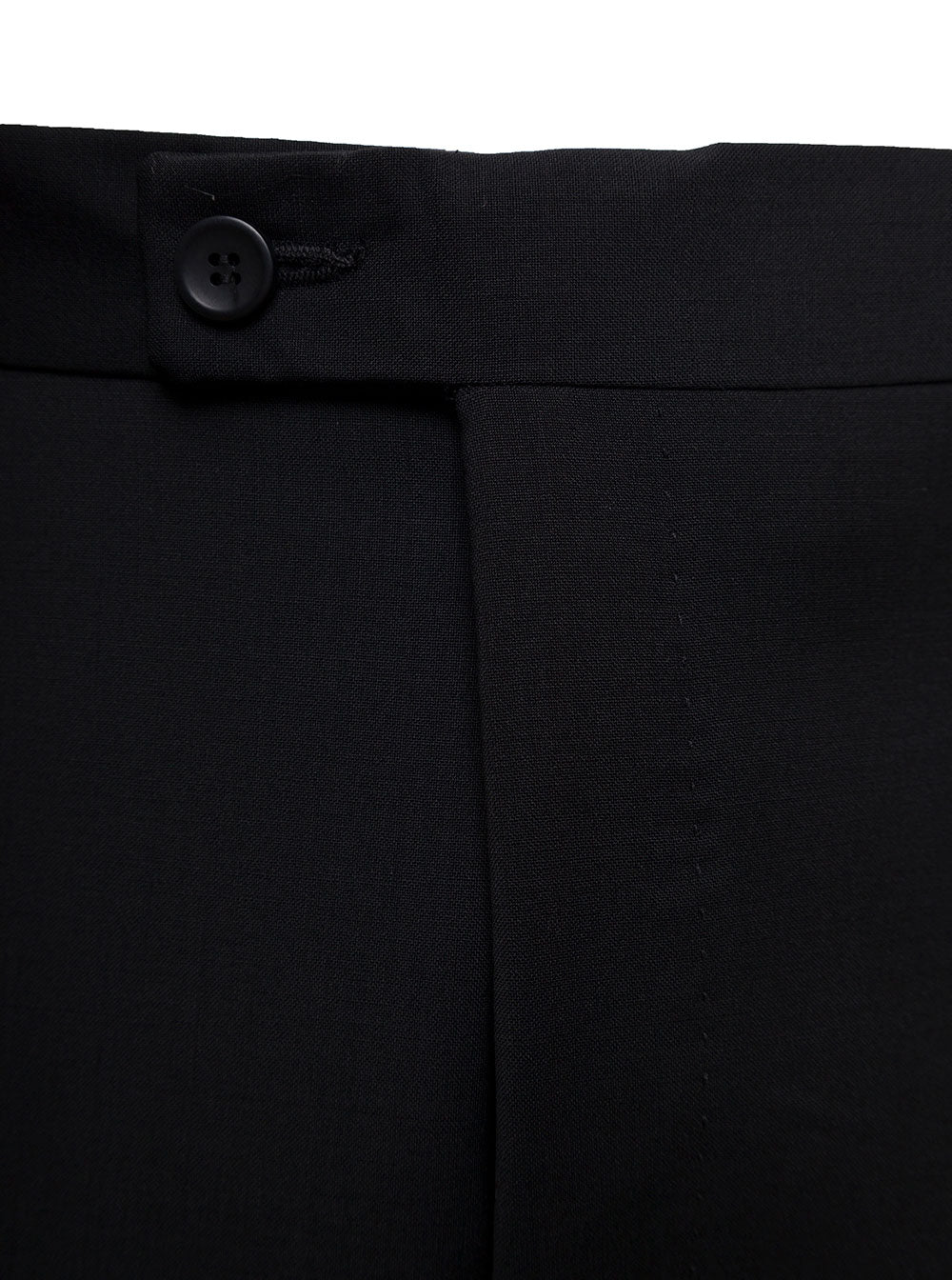 Tonello Mans Black Wool Tailored Pants Virgin Elastane Trousers
