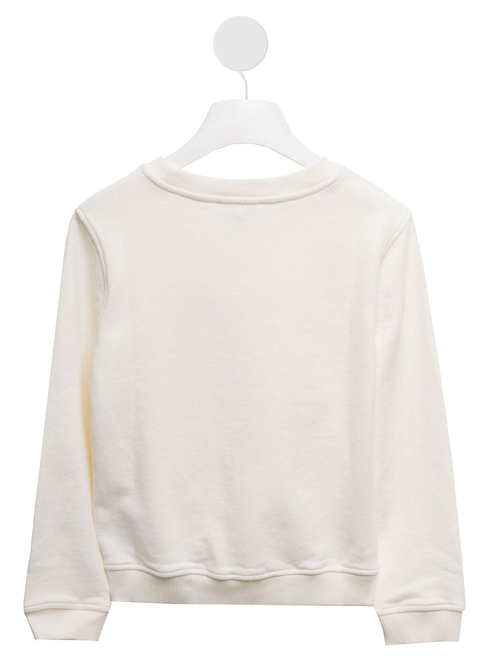 Emile Et Ida Kids Girls White Cotton Sweatshirt With Embroidered Detail Sweatshirts
