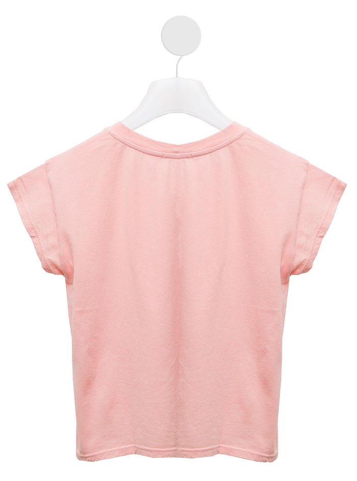 Emile Et Ida Kids Girls Pink Cotton T-Shirt With Print Tshirts And Polo Shirts