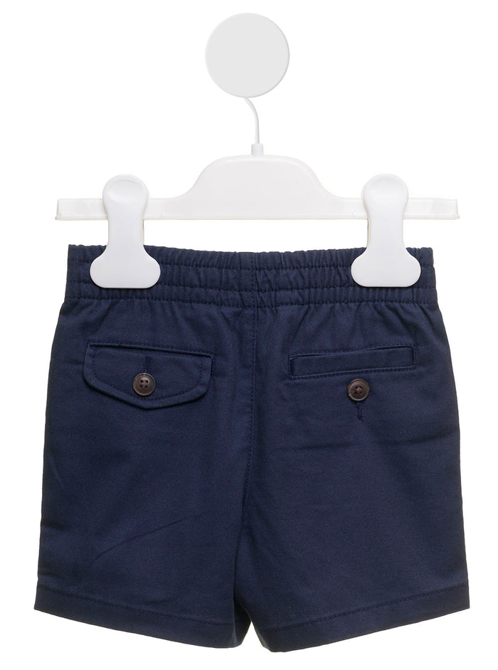 Polo Raplh Lauren Kids Baby Boys Blue Cotton Shorts With Logo Blu Elastane And Bermuda