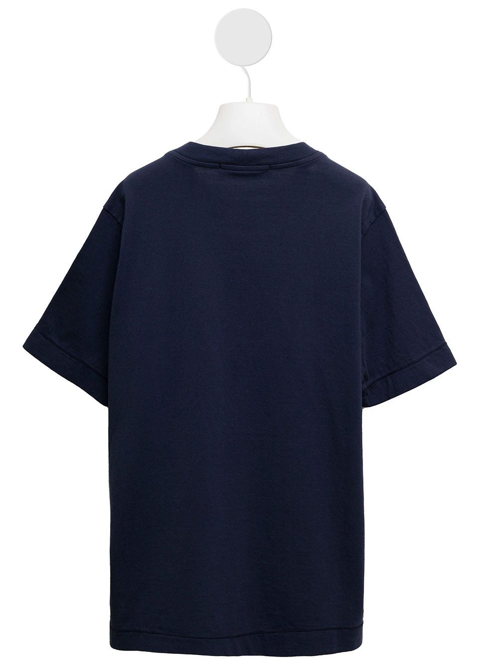 Stone Island Kids Boys Blue Cotton T-Shirt With Logo Blu Tshirts And Polo Shirts