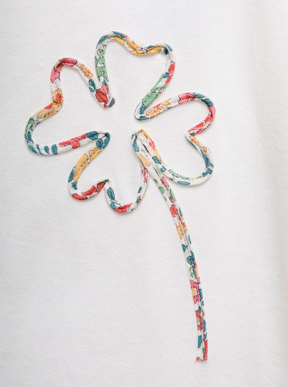 Tartine Et Chocolat Kids Baby Girls White Cotton T-Shirt With Floral Detail Modal Elastane Tshirts And Polo Shirts