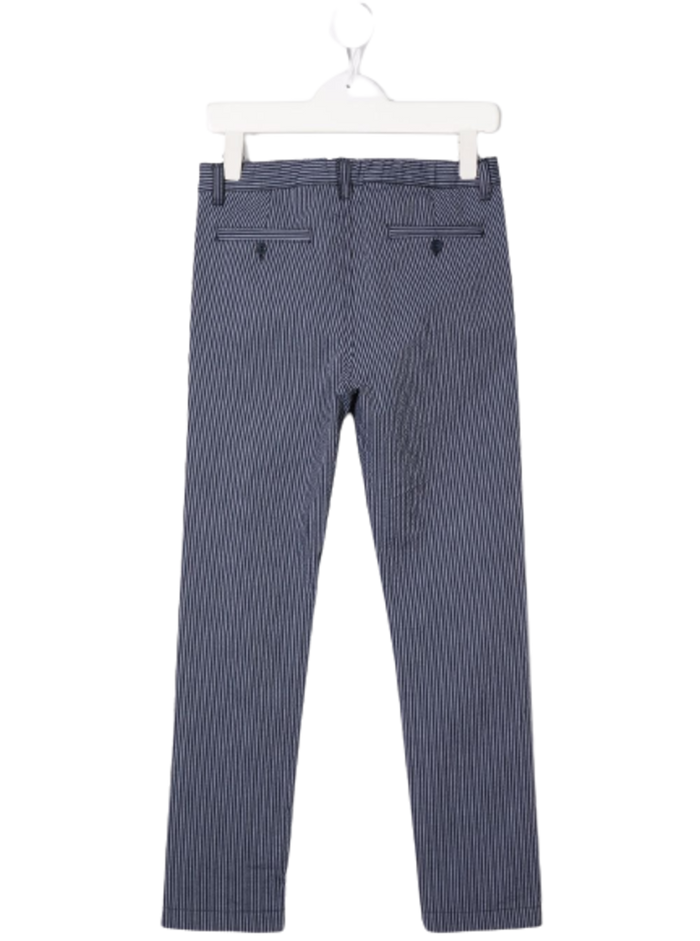 Il Gufo Kids Boys Striped Cotton Trousers Blu Polyamide Elastane