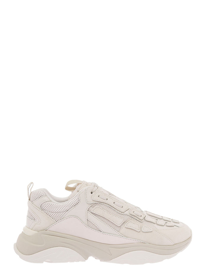 White Bone Runner Sneakers Suede And Mesh Amiri Man
