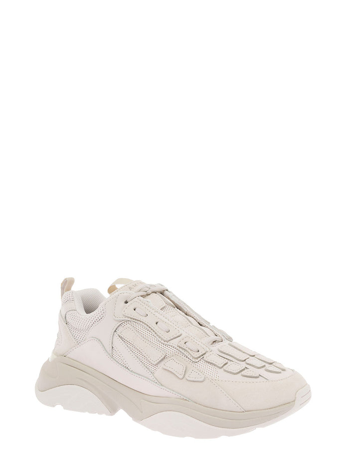 White Bone Runner Sneakers Suede And Mesh Amiri Man