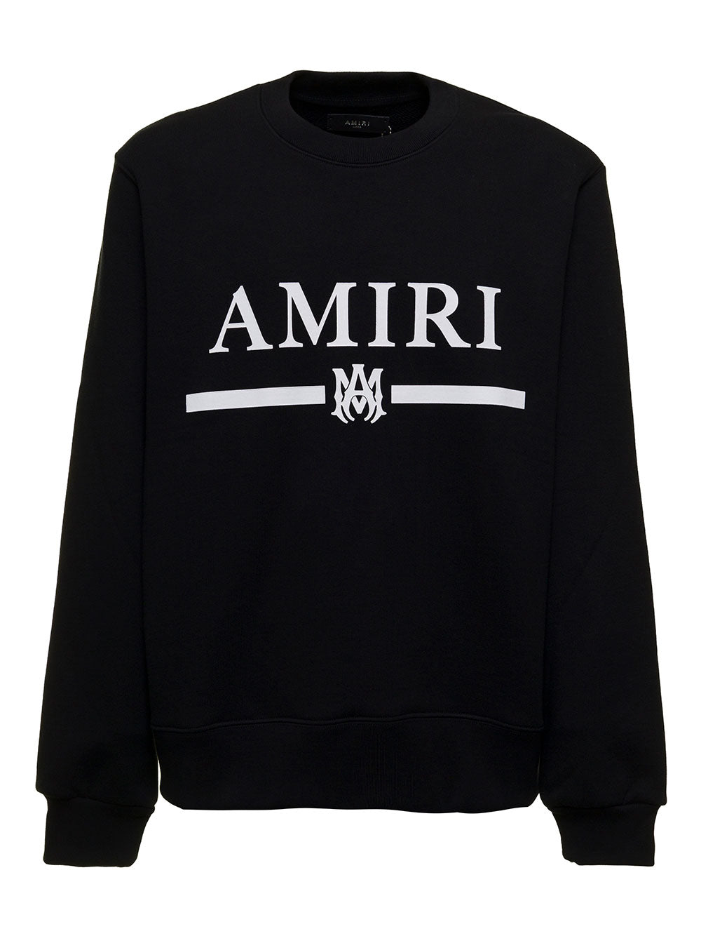 Amiri Mans Black Cotton Sweatshirt With Logo Print Sweatshirts