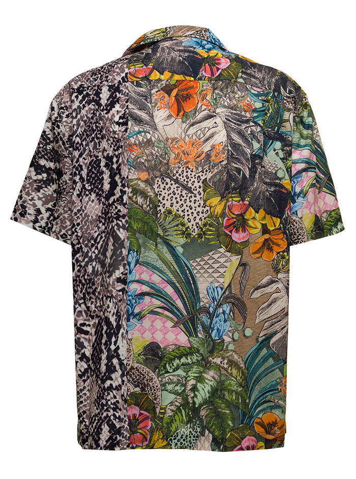 Anjuna Womans Tecla Cotton Patchwork Printed Shirt And Blouses