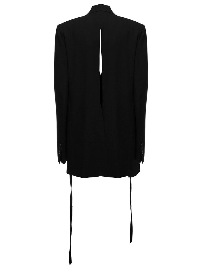 Ann Demeulemeester Womans Viscose And Wool Single Breasted Blazer Black Virgin Blazers