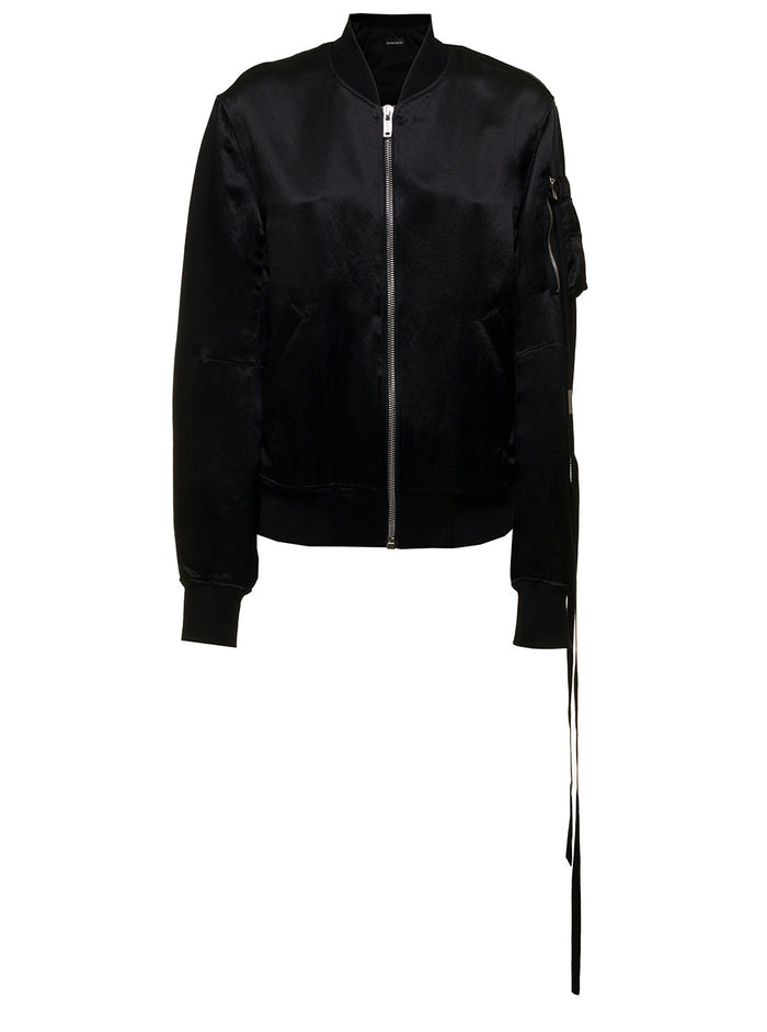 Ann Demeulemeester Womans Black Satin Jacket Acetate