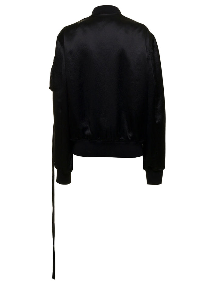 Ann Demeulemeester Womans Black Satin Jacket Acetate
