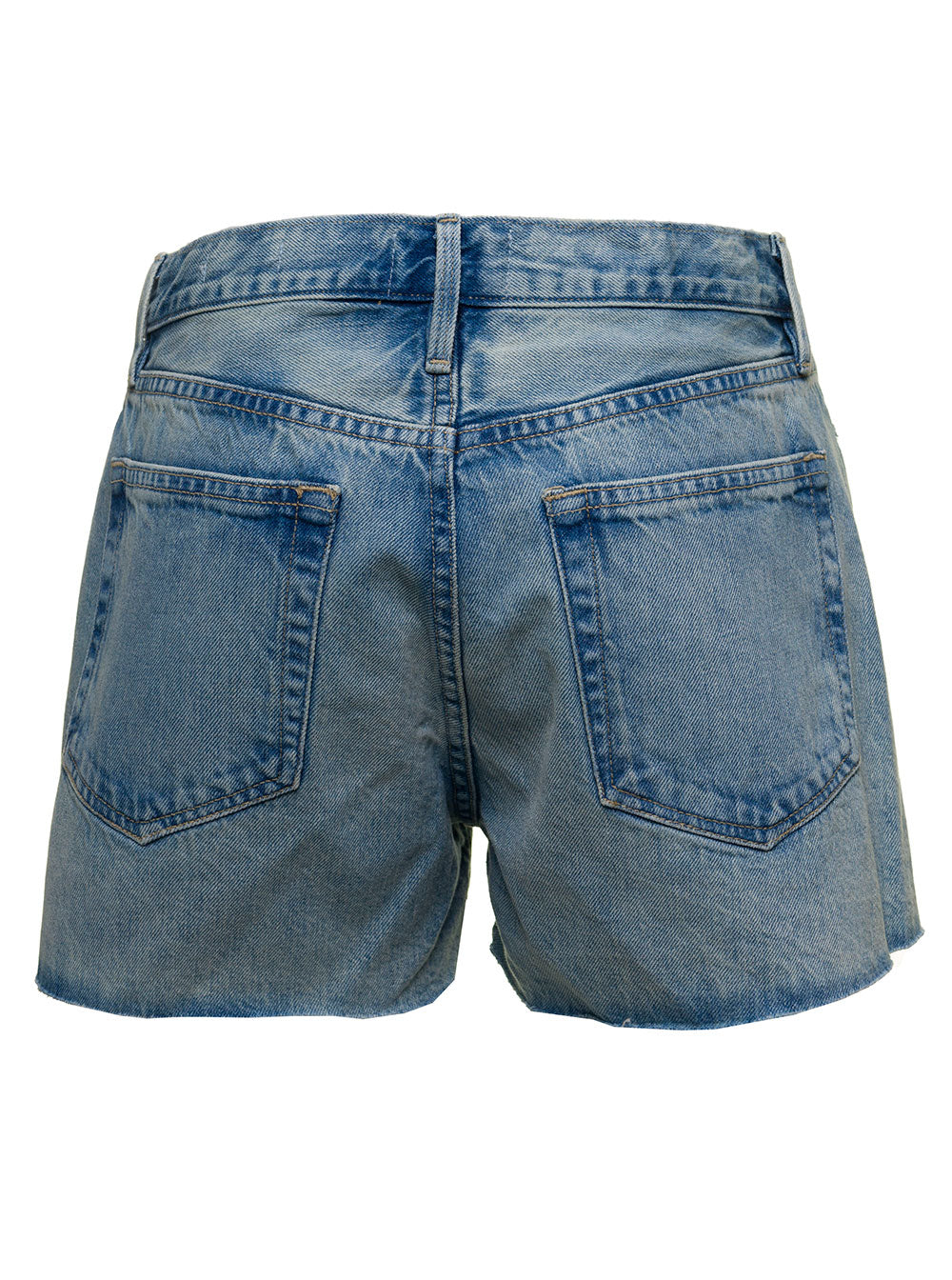 Frame Womans Le Brigitte Denim Shorts Blu Cotton And Bermuda