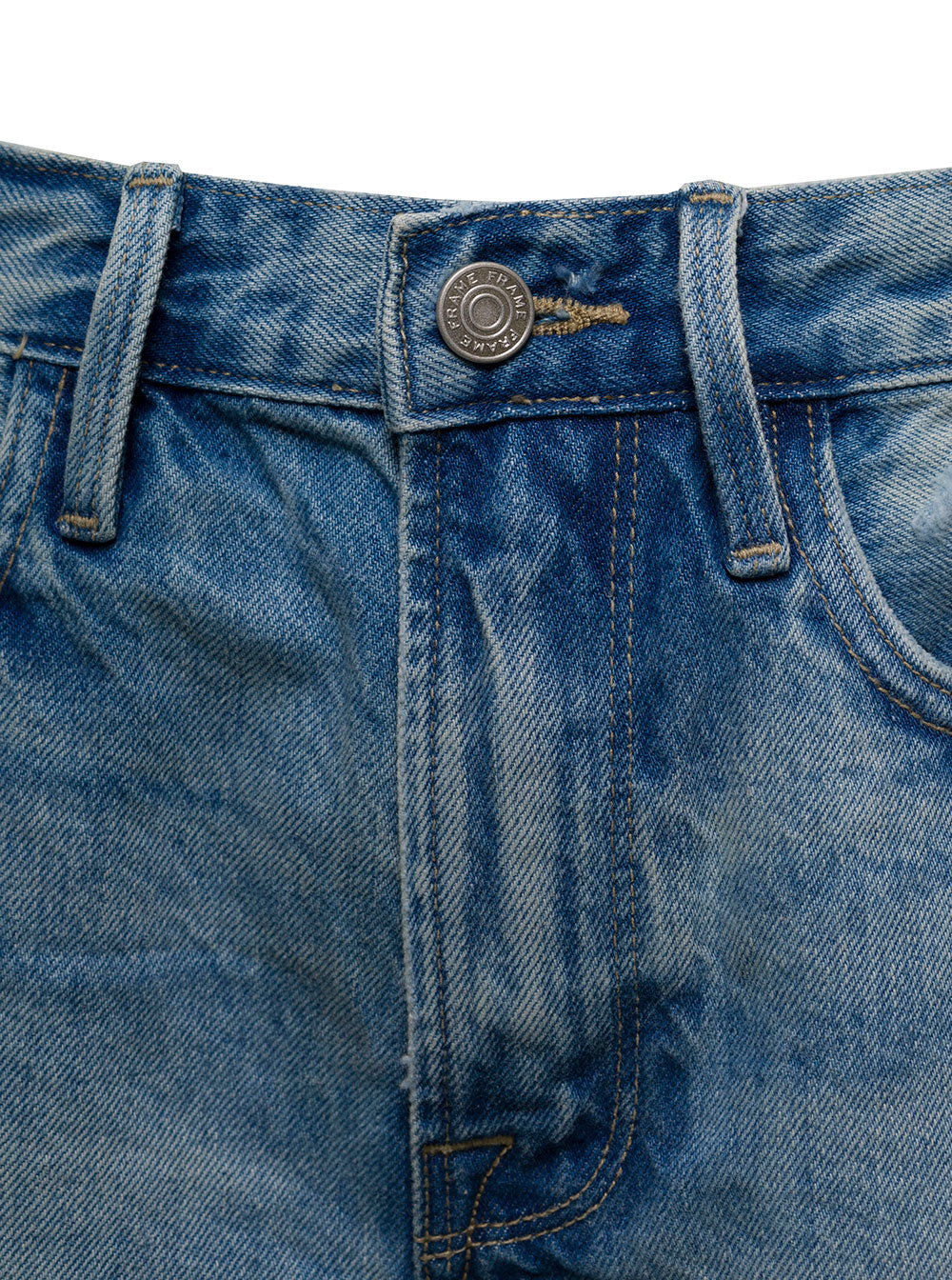 Frame Womans Le Brigitte Denim Shorts Blu Cotton And Bermuda