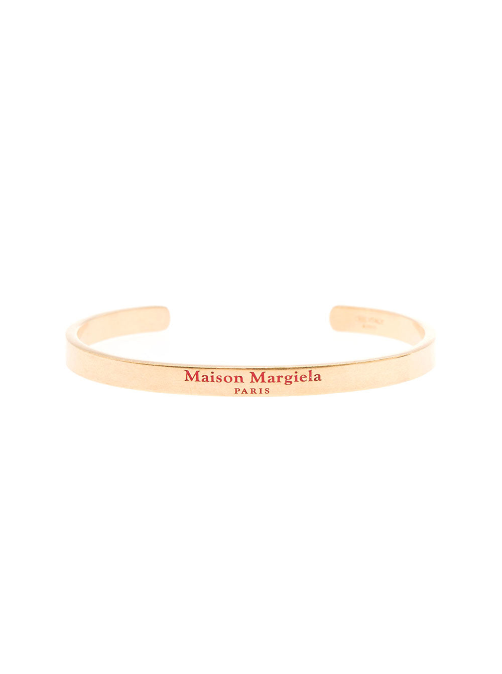 Maison Margiela Womans Gold Colored Silver Bracelet With Engraved Logo Metallic