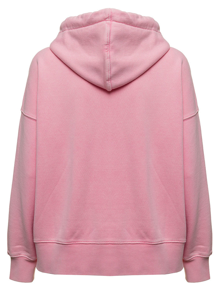 Palm Angels Womans Pink Cotton Hoodie With Bears Print Sweatshirts