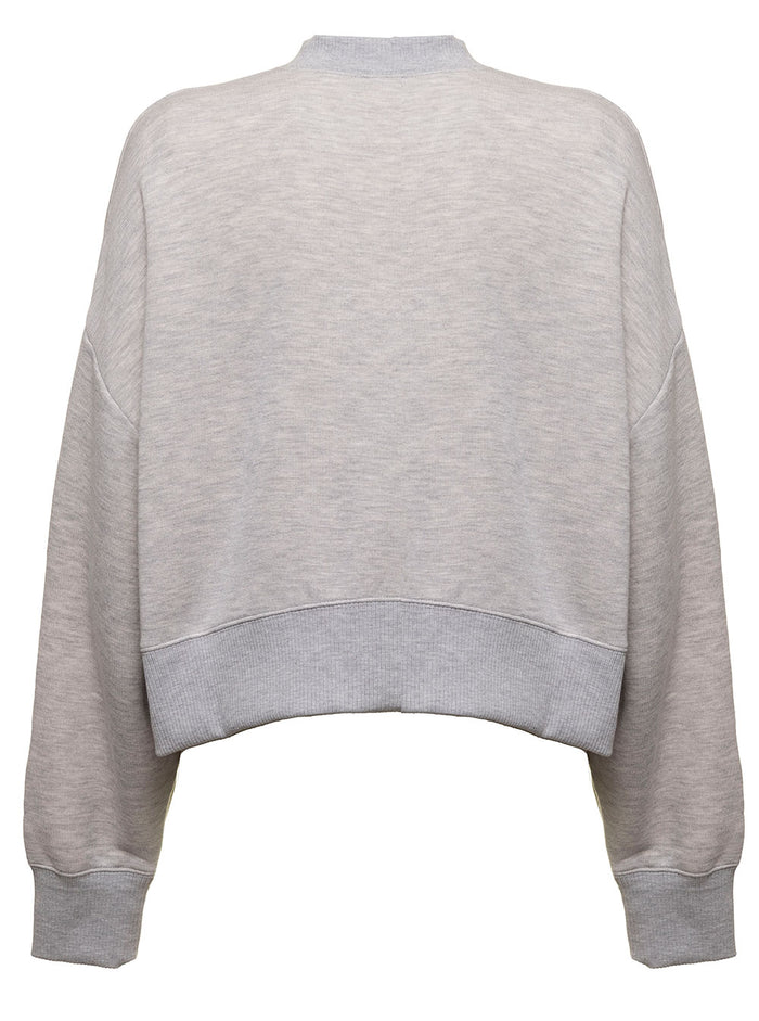 Palm Angels Womans Grey Cotton Sweatshirt With College Print Modal Sweatshirts