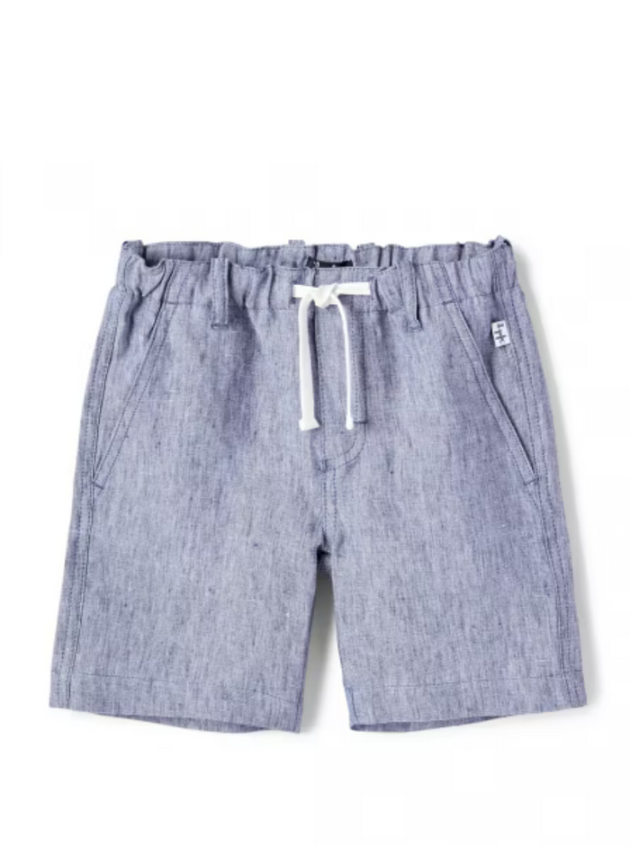 Il Gufo Kids Boy Blue Striped Linen Bermuda Shorts Light And