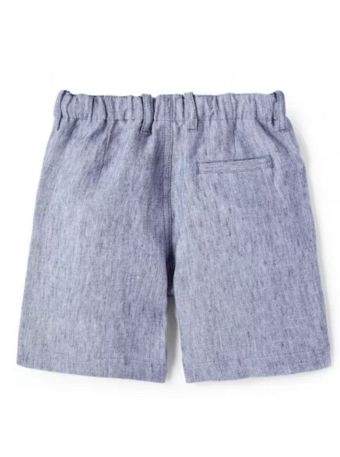 Il Gufo Kids Boy Blue Striped Linen Bermuda Shorts Light And