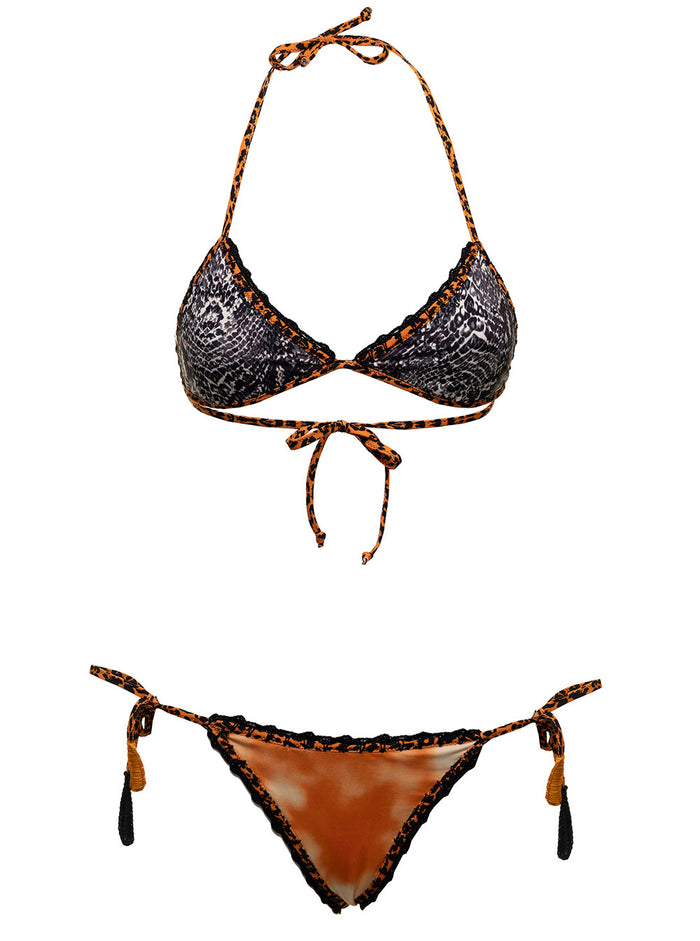 Anjuna Womans Carina Jungle Print Stretch Reversible Bikini Polyamide Elastane Beachwear