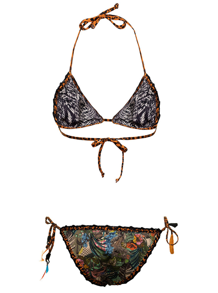 Anjuna Womans Carina Jungle Print Stretch Reversible Bikini Polyamide Elastane Beachwear