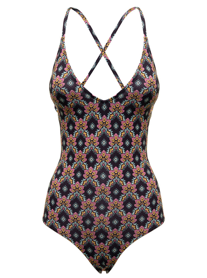 Anjuna Womans One-Piece Ethnic Printed Stretch Fabric Swimsuit Polyamide Elastane Beachwear