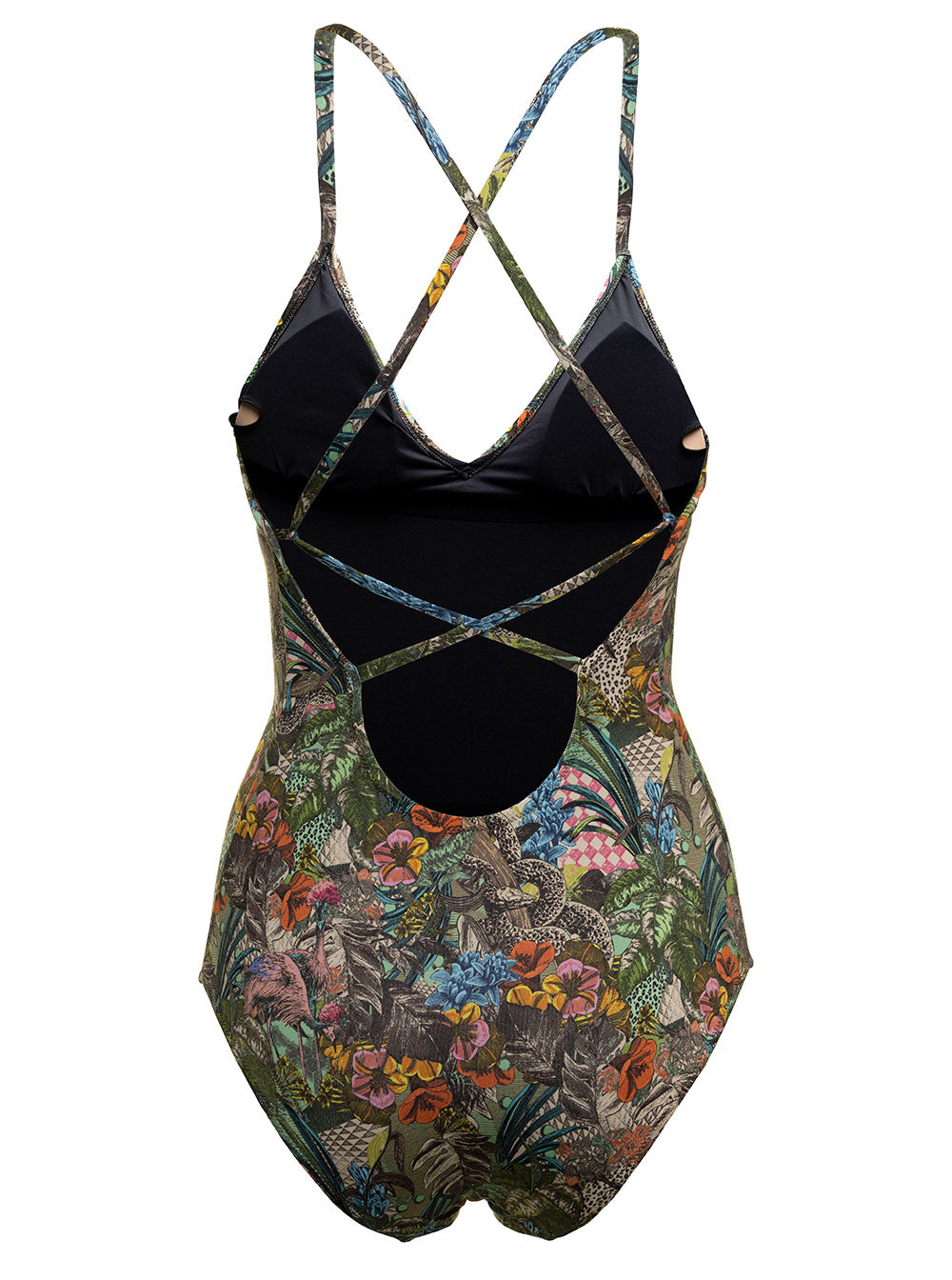 Anjuna Womans Mara Stretch Fabric One-Piece Swimsuit With Jungle Print Polyamide Elastane Beachwear