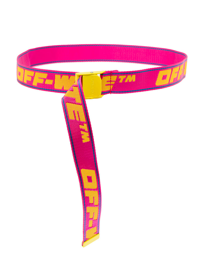 Off White Womans New Industrial Nylon Belt Fuxia Polyamide Polyester