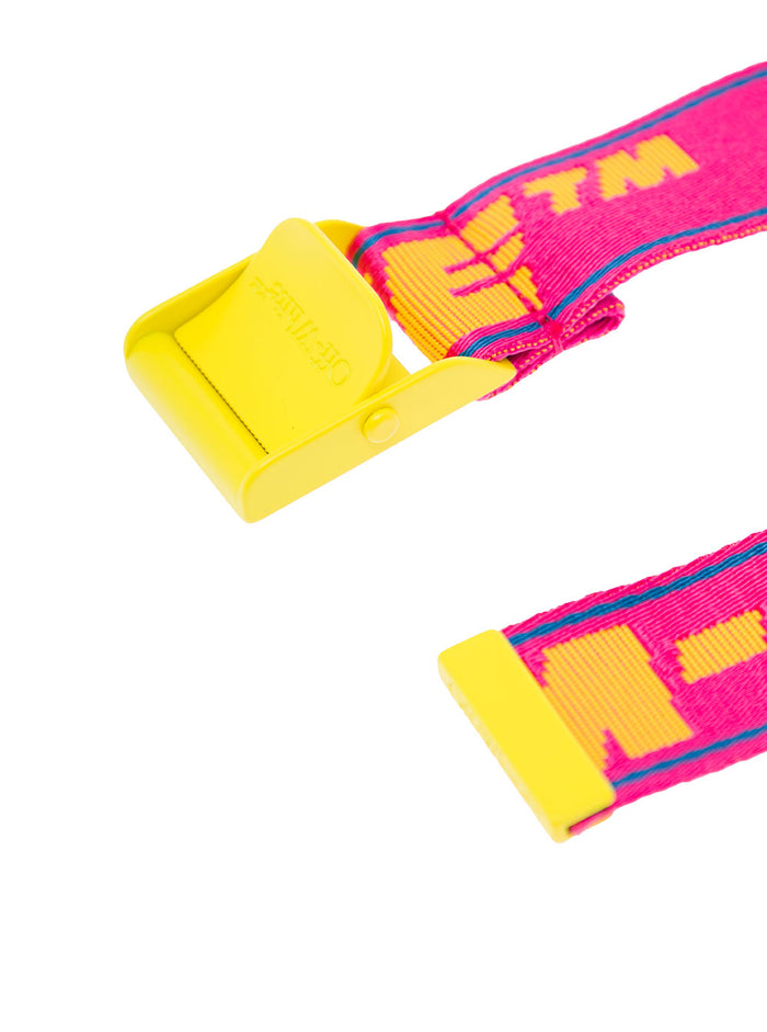 Off White Womans New Industrial Nylon Belt Fuxia Polyamide Polyester