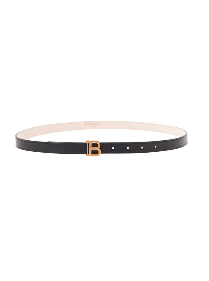 Balmain Womans Black Leather B-Belt Belt