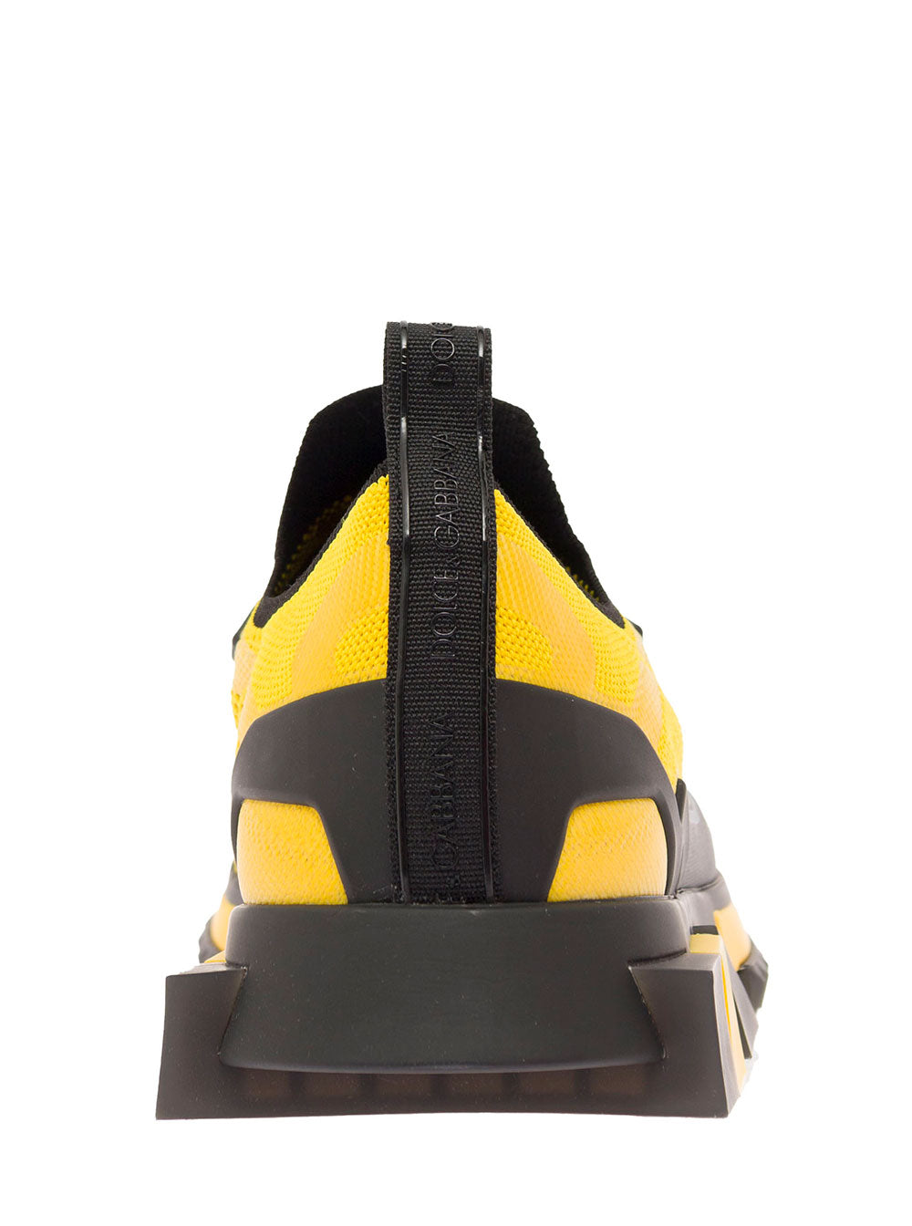 Dolce & Gabbana Mans Yellow And Black Mesh Sorrento Sneakers Polyester Viscose