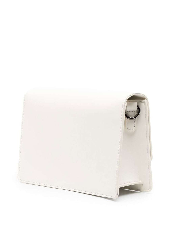Barrow Womans White Crossbody Bag With Embossed Logo Polyurethane