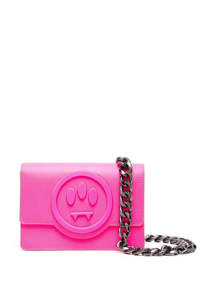 Barrow Womans Pink Crossbody Bag With Embossed Logo Fuxia Polyurethane