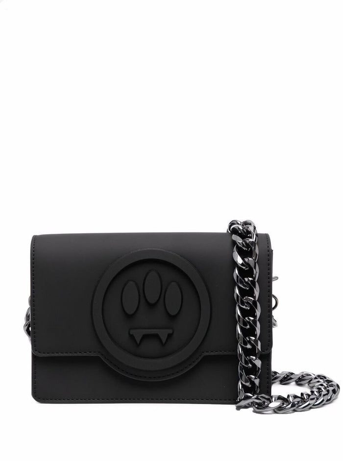 Barrow Womans Black Crossbody Bag With Embossed Logo Polyurethane