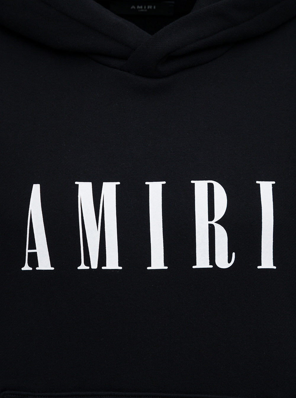 Amiri Mans Black Jersey Hoodie With Logo Print Cotton Sweatshirts