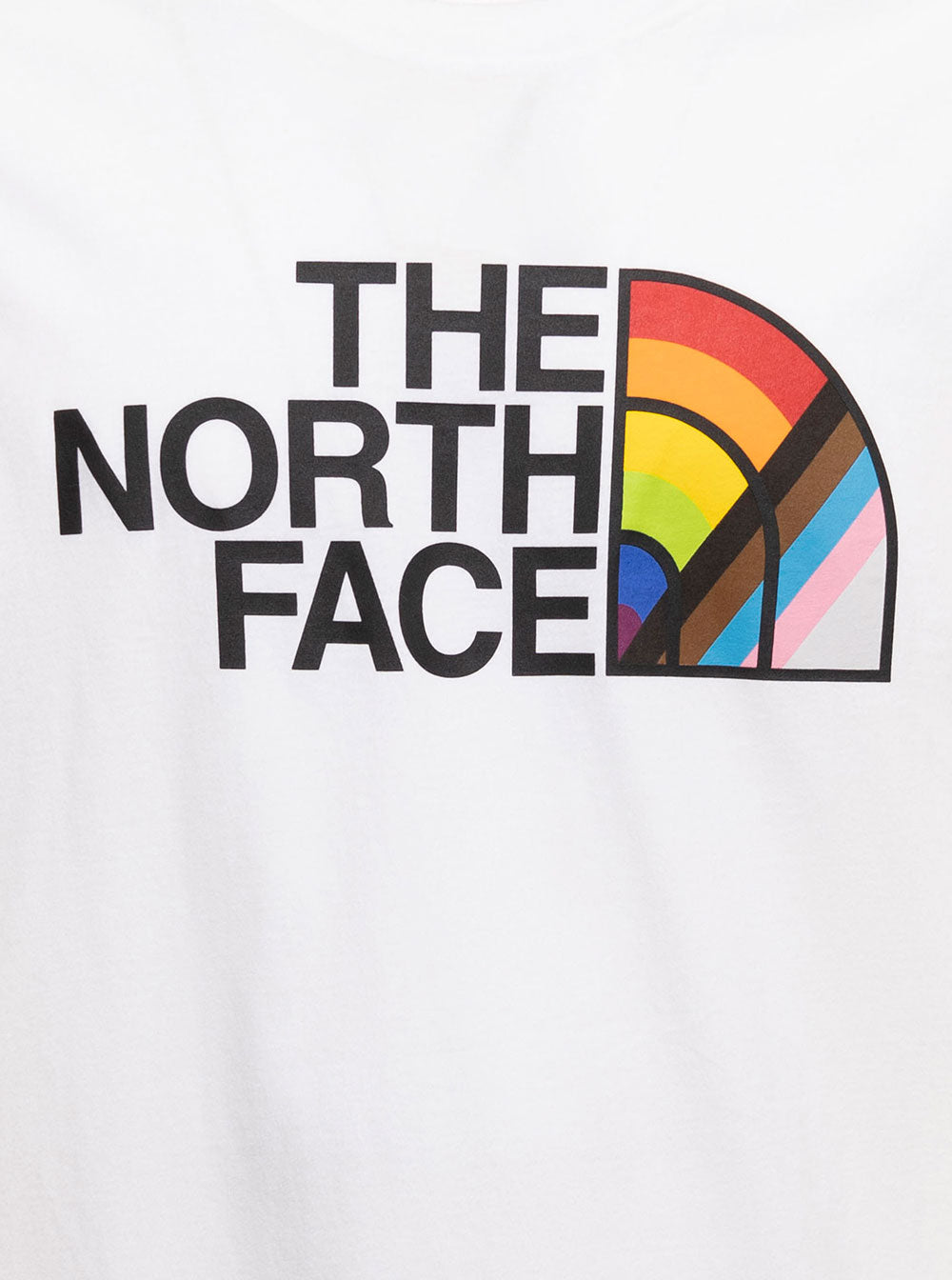 The North Face Mens White Cotton T-Shirt With Pride Logo Print Polyester Tshirts And Polo Shirts