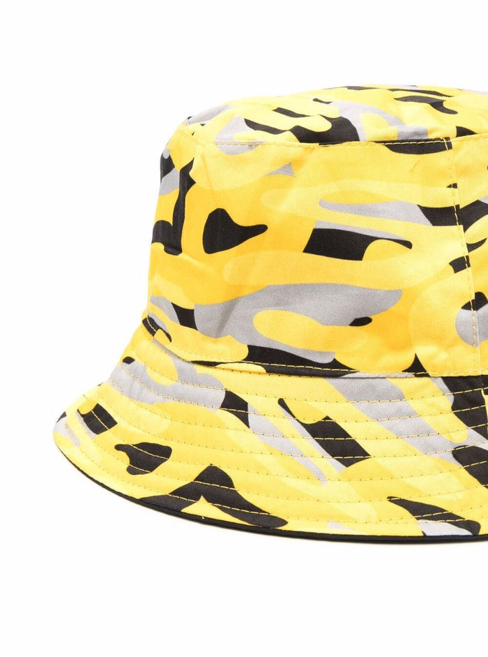 Reversible Nylon Bucket Hat With Gcds Man Logo Black 100 % Polyester And Gloves