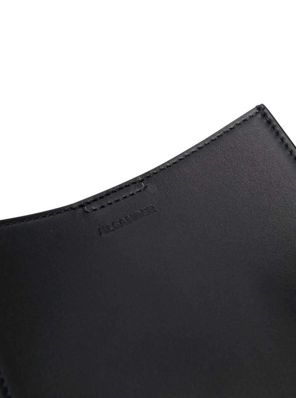 jil Sande Mans Messenger Tangle Sm Black Leather Crossbody Bag Calf