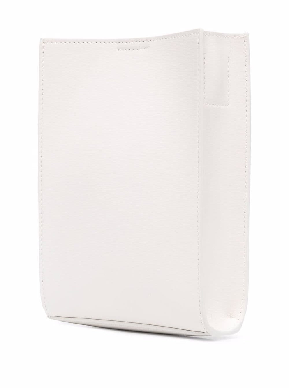 Jil Sander Womans Tangle Sm White Leather Crossbody Bag With Logo Calf