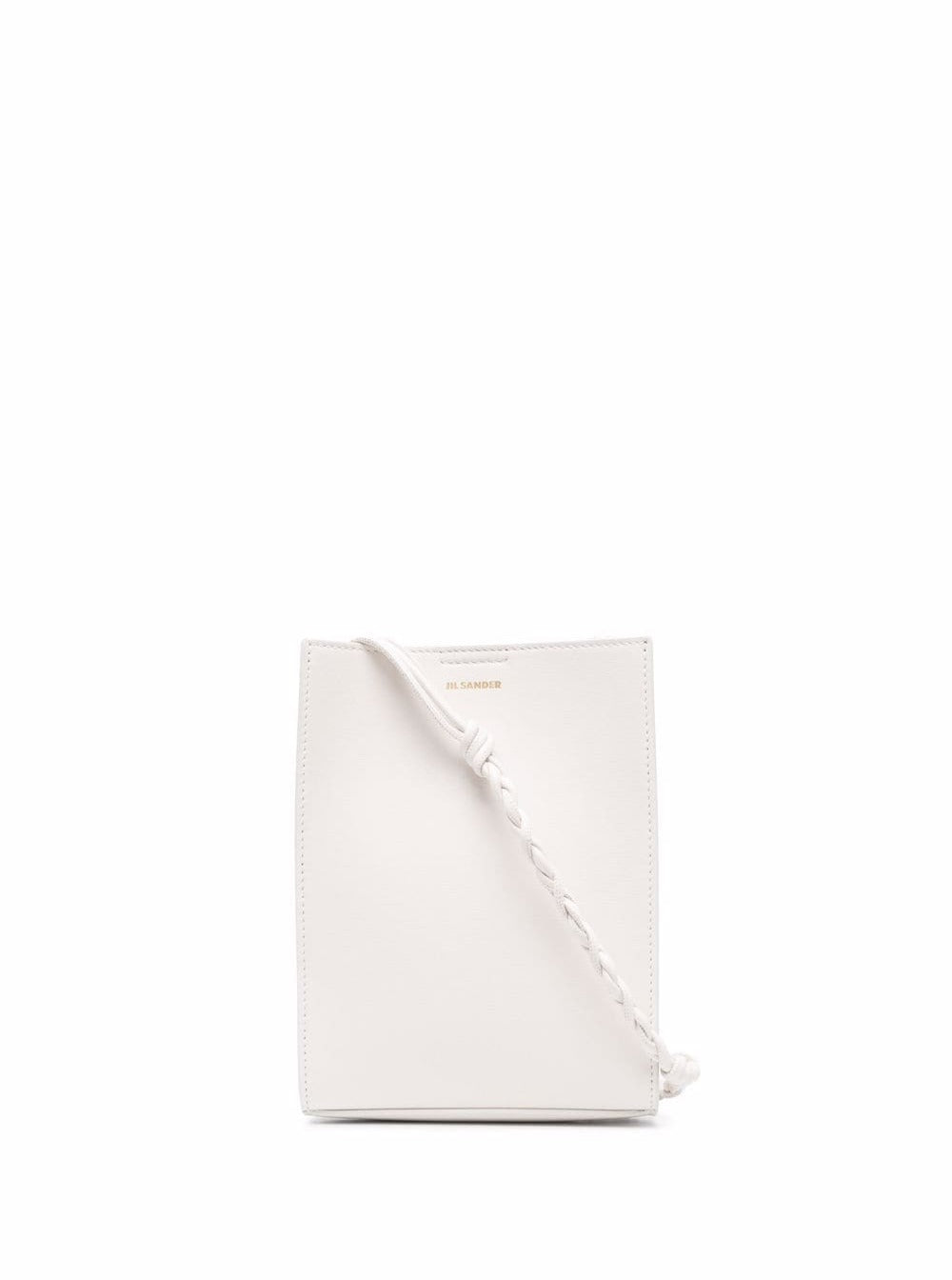 Jil Sander Womans Tangle Sm White Leather Crossbody Bag With Logo Calf