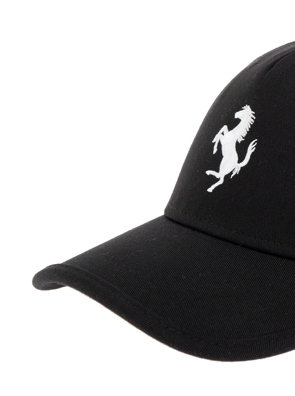 Ferrari Mans Black Nylon Hat With Logo Polyester And Gloves