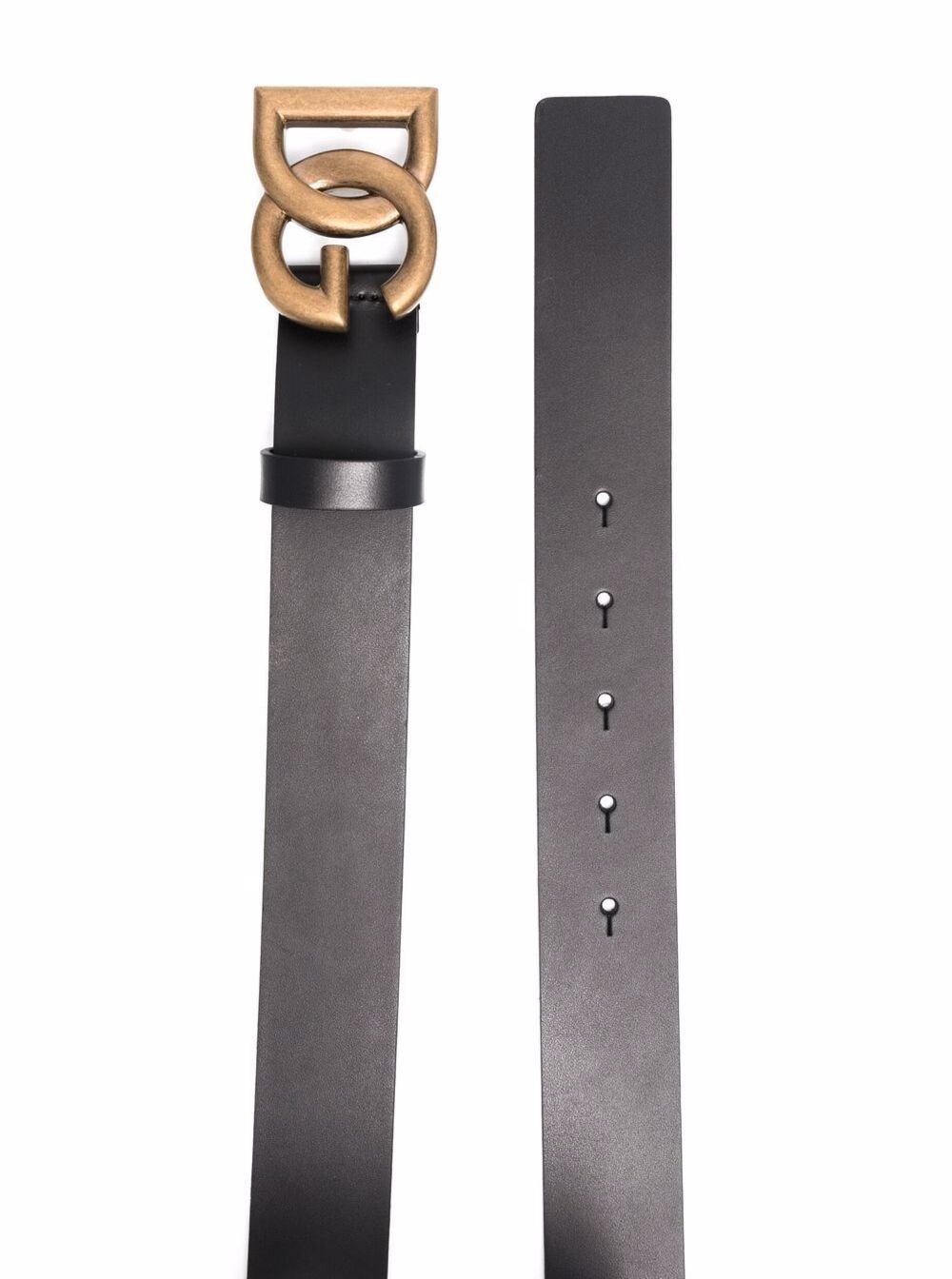 dolce & Gabbana Mans Black Leather Belt With Dg Metal Buckle Calf