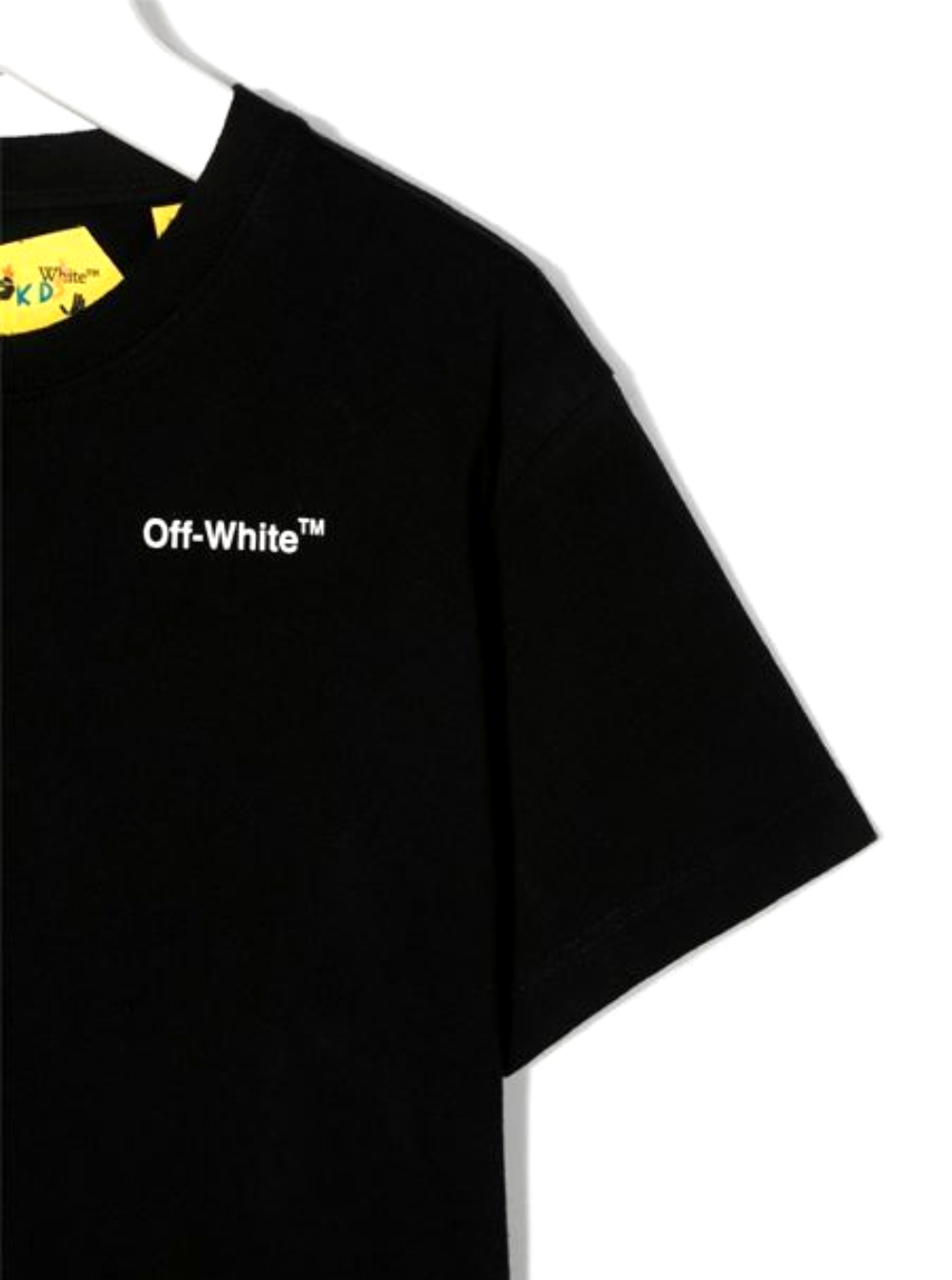 Off White Kids Boys Black Cotton T-Shirt With Arrow Print Tshirts And Polo Shirts