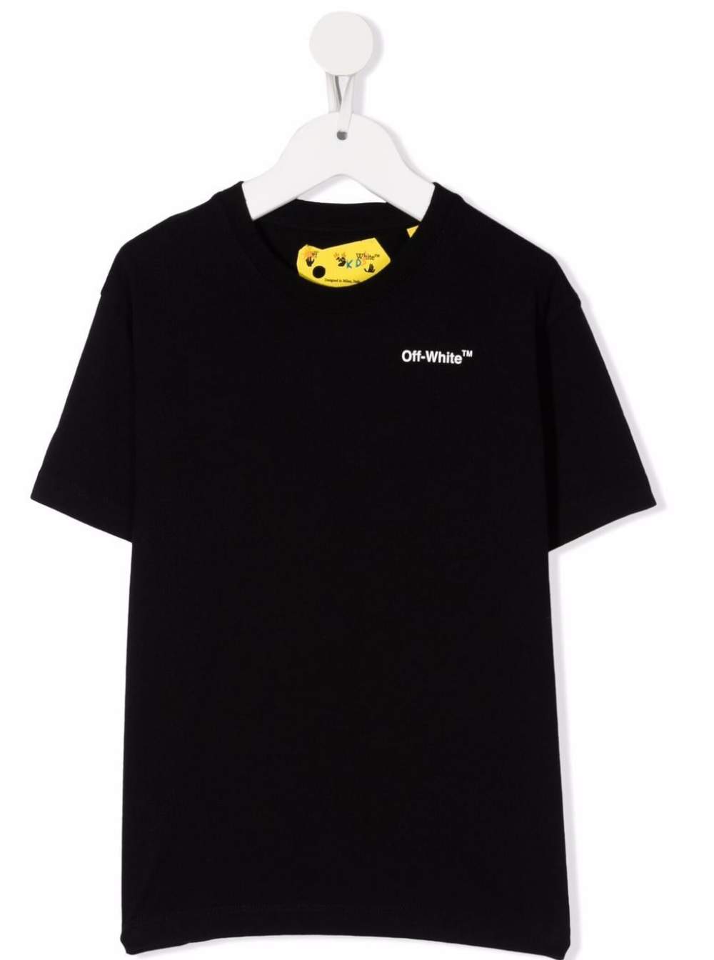 Off White Kids Boys Black Cotton T-Shirt With Arrow Print Tshirts And Polo Shirts