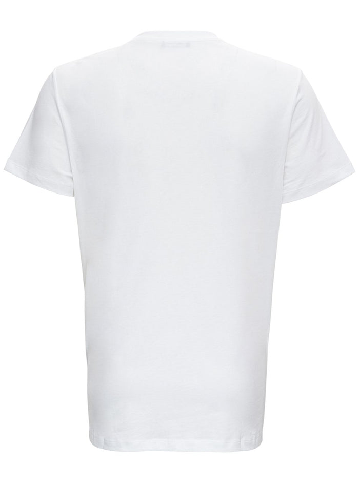Laminated Logo Tee White Jersey Cotton Tshirts And Polo Shirts