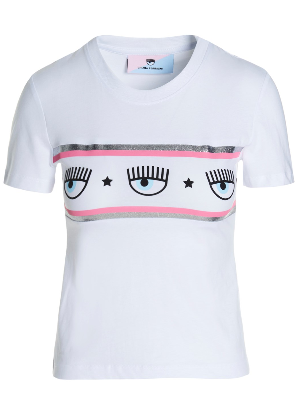 Chiara Ferragni Womans White Cotton T-Shirt With Logmania Print Tshirts And Polo Shirts