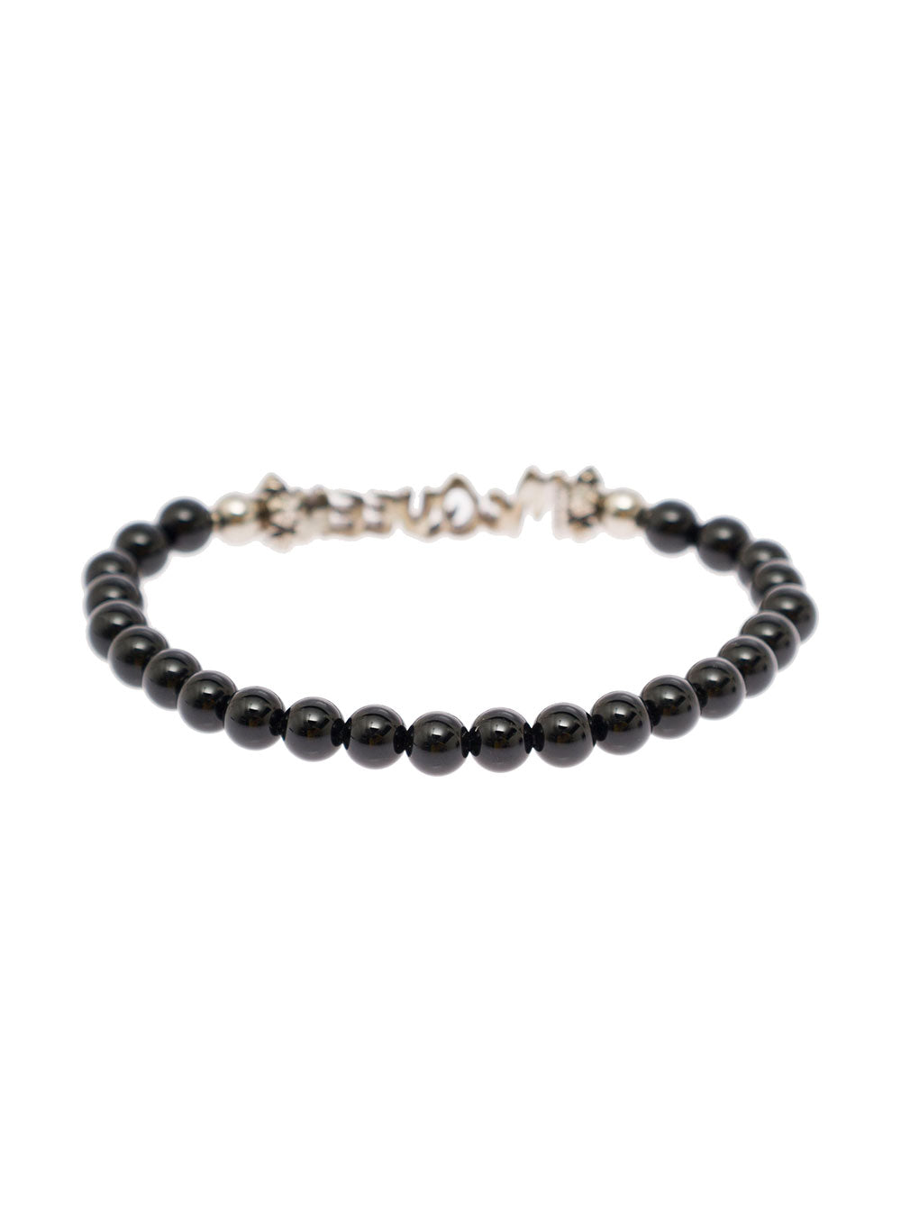Alexander Mcqueen Mans Black Polished Brass Bracelet With Logo